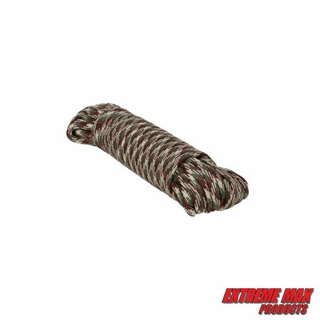 EXTREME MAX Extreme Max 3008.0472 Camo Type III 550 Paracord Commercial Grade - 5/32" x 250' 3008.0472